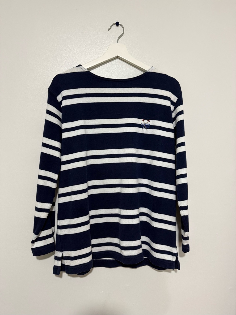 Ralph Lauren Navy & White Striped Cotton sweater